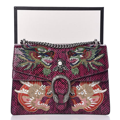 Gucci Elaphe Dragon Embroidered Medium Dionysus Shoulder Bag Violet Cyclamen Multicolor 11 of 11
