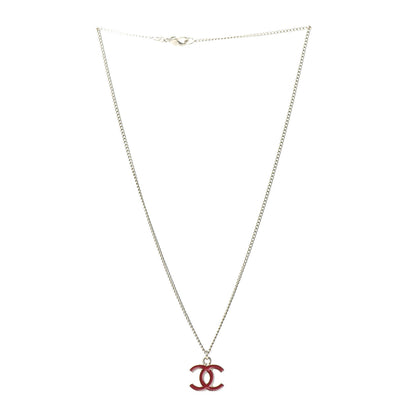 Chanel Enamel CC Necklace Gold Red 3 of 5