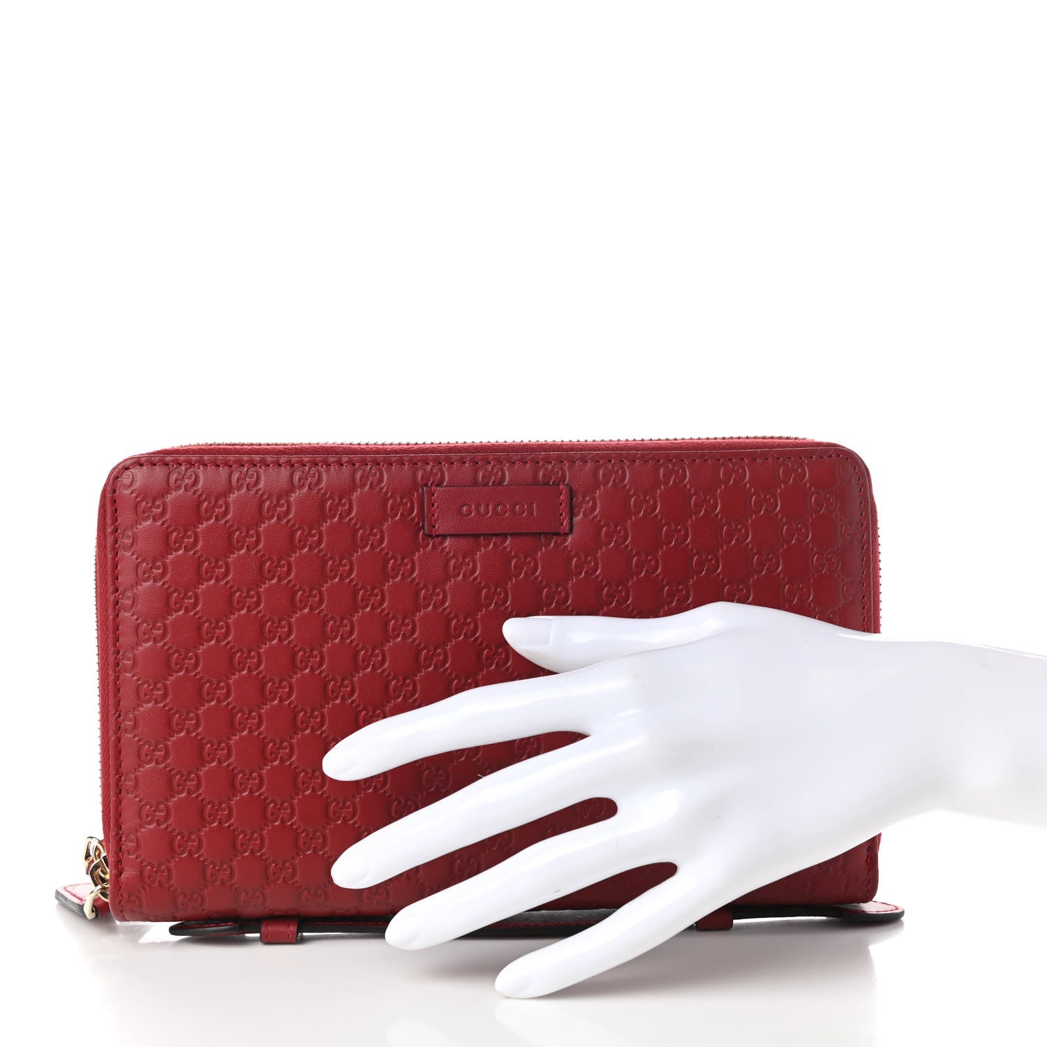 Gucci Microguccissima Zip Around Top Handle Travel Wallet Red 2 of 9