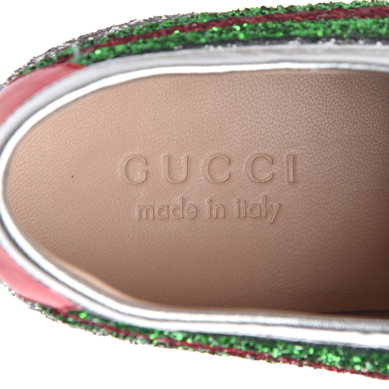 Gucci Glitter Fabric Web Mens Falacer Sneakers 7 Silver 8 of 9