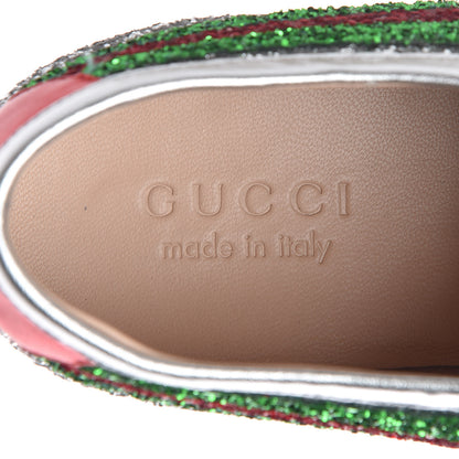 Gucci Glitter Fabric Web Mens Falacer Sneakers 7 Silver 8 of 9
