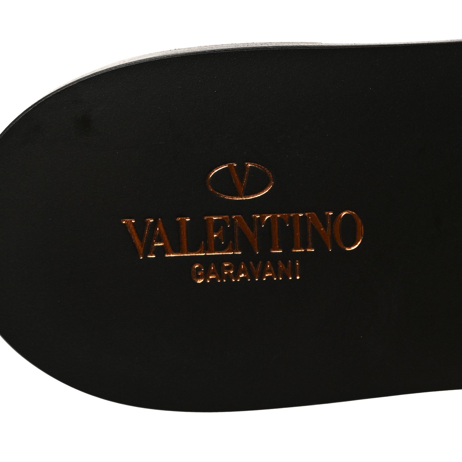 Valentino Garavani Grainy Cowhide Vlogo Flat Slide Sandals 37 Black 8 of 9