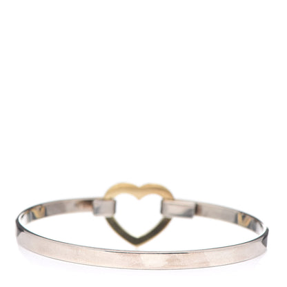 Tiffany Sterling Silver 18K Yellow Gold Heart Buckle Bracelet 3 of 4