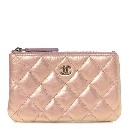 Chanel Iridescent Calfskin Quilted Small Cosmetic Case Pink 1 of 8