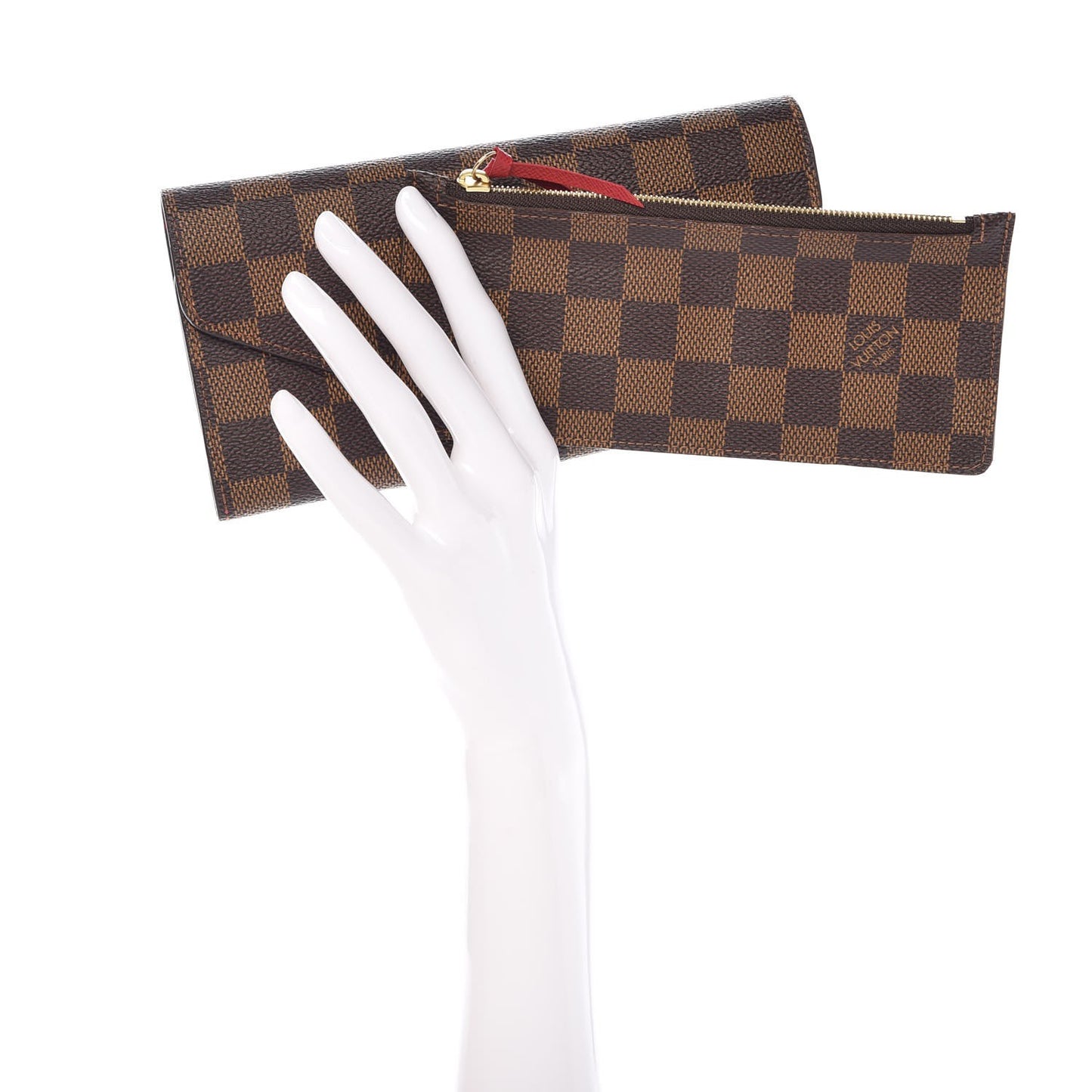 Damier Ebene Josephine Wallet Red