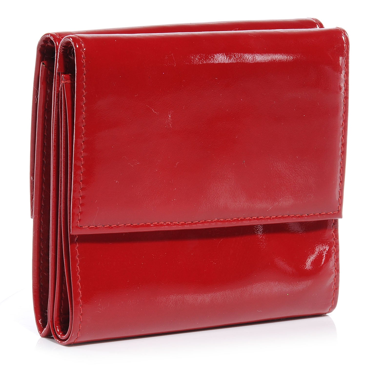 Chanel Patent Compact CC Flap Wallet Red 3 of 9