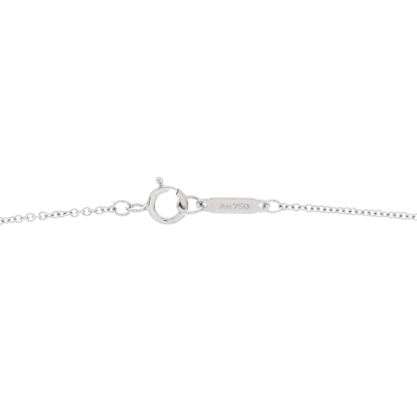 18K White Gold Diamond Crown Key Pendant Necklace