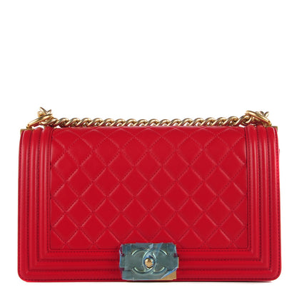 Chanel Lambskin Quilted Medium Boy Flap Red 1 of 9