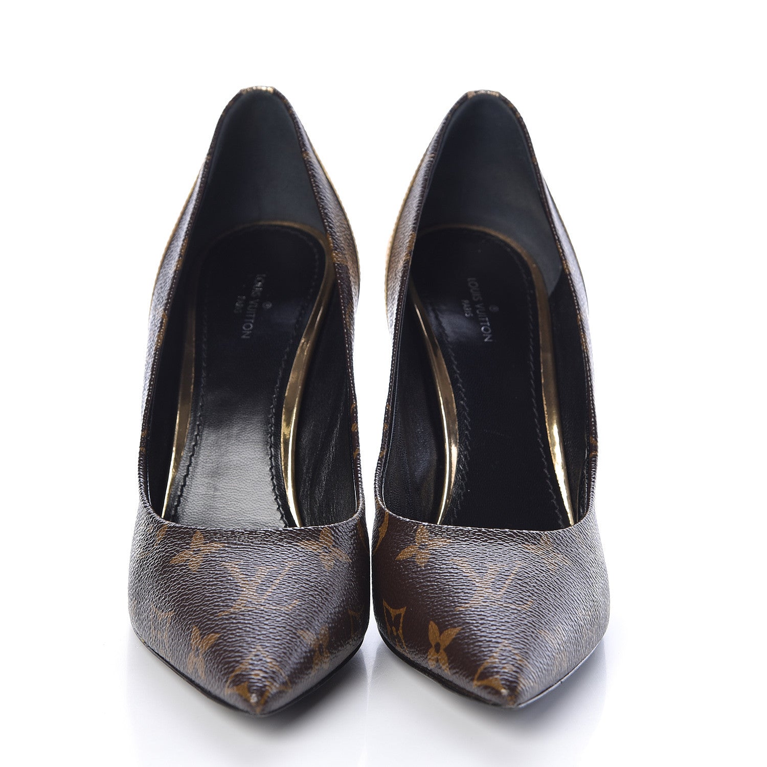 Louis Vuitton Monogram Cherie Pumps 39 Gold 2 of 9