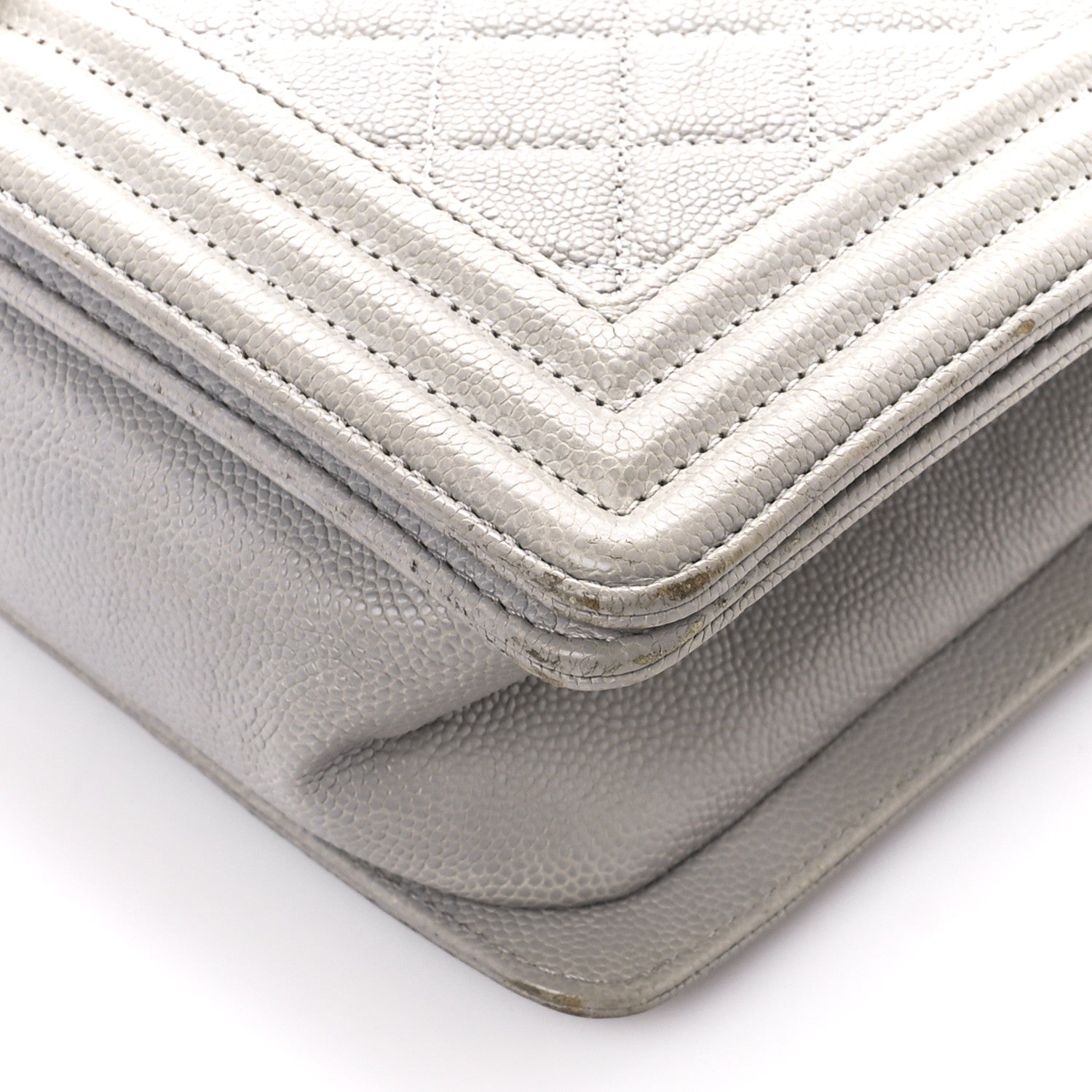 Chanel Caviar Quilted New Medium Boy Flap Grey 10 of 12