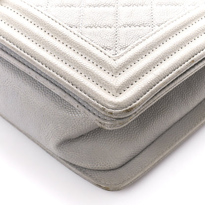 Chanel Caviar Quilted New Medium Boy Flap Grey 10 of 12