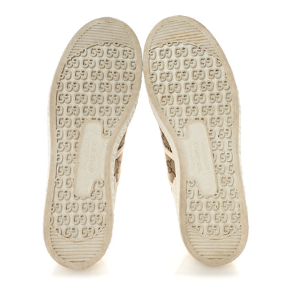 Gucci GG Monogram Suede Womens Low Top Sneakers 37 Beige Ebony Mystic White 6 of 10