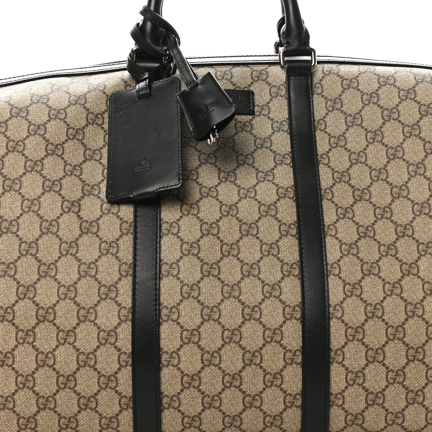 GG Supreme Monogram Selleria Calfskin Large Duffle Beige Ebony Black