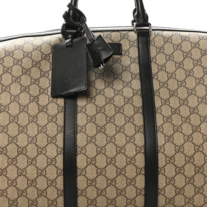 Gucci GG Supreme Monogram Selleria Calfskin Large Duffle Beige Ebony Black 7 of 13