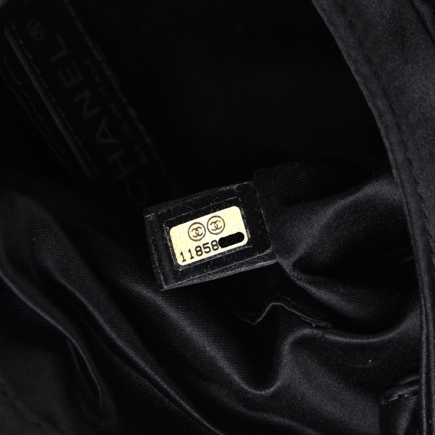 Satin Quilted Flap Clutch Black