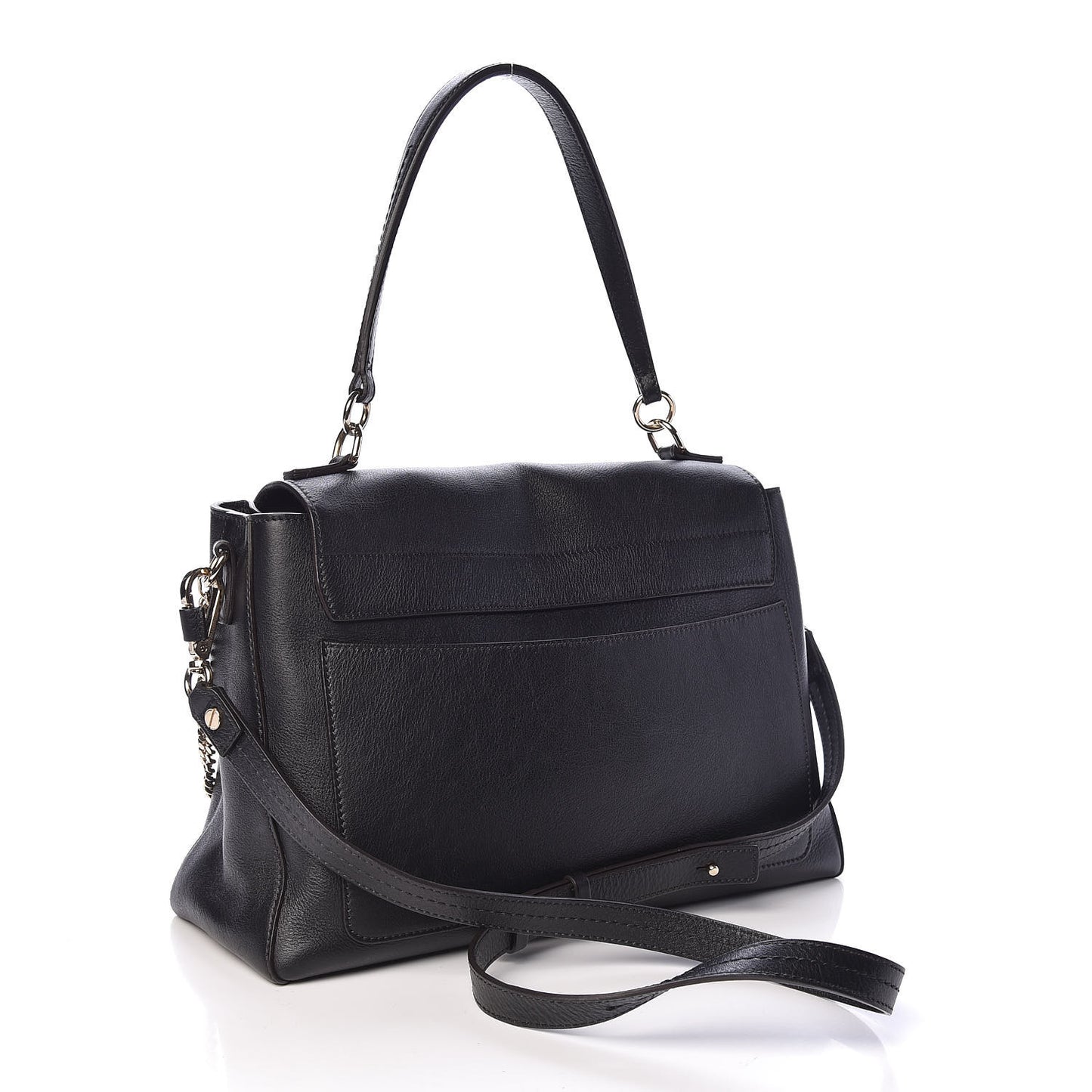 Calfskin Medium Faye Day Shoulder Bag Black