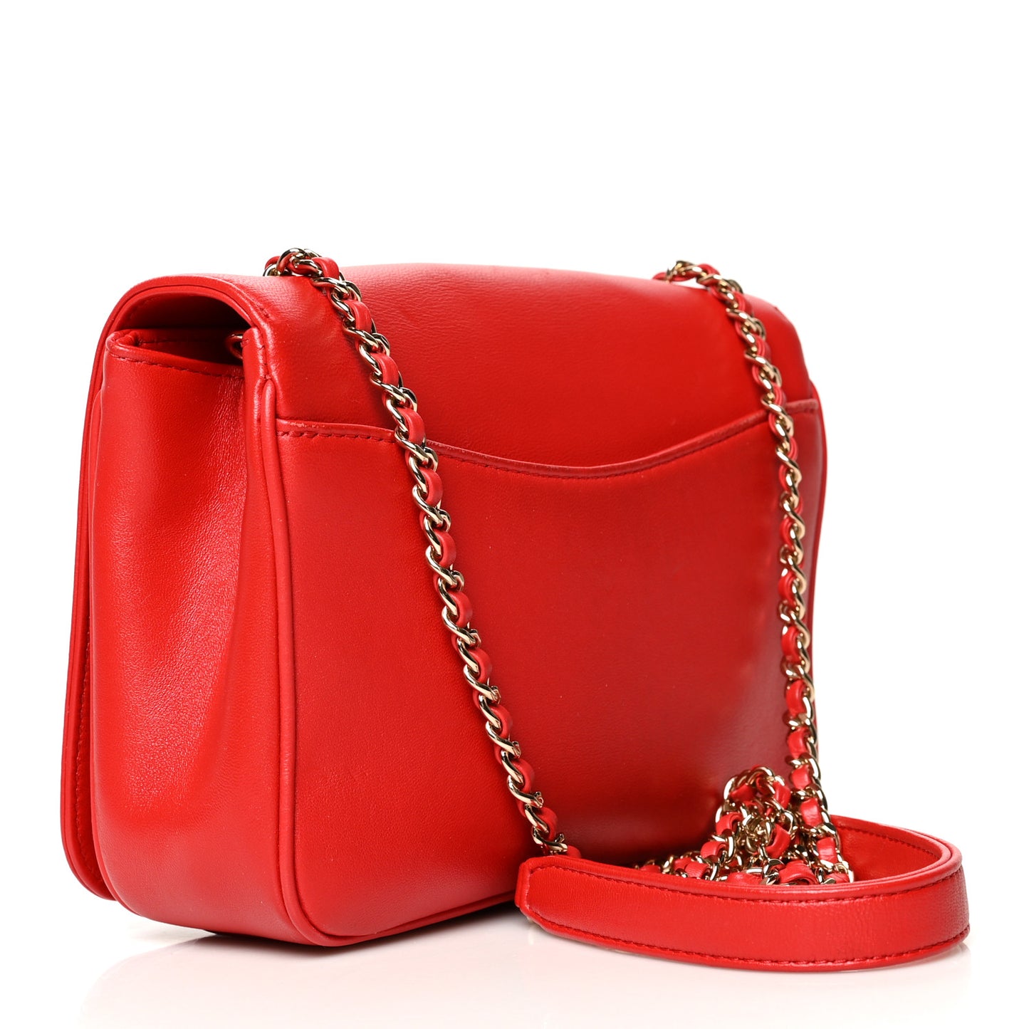 Lambskin CC Mania Flap Bag Red