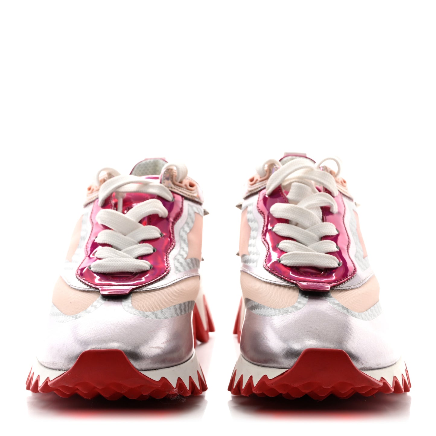 Metallic Patent Mesh Suede Sharkina Flat Sneakers 37 Pink