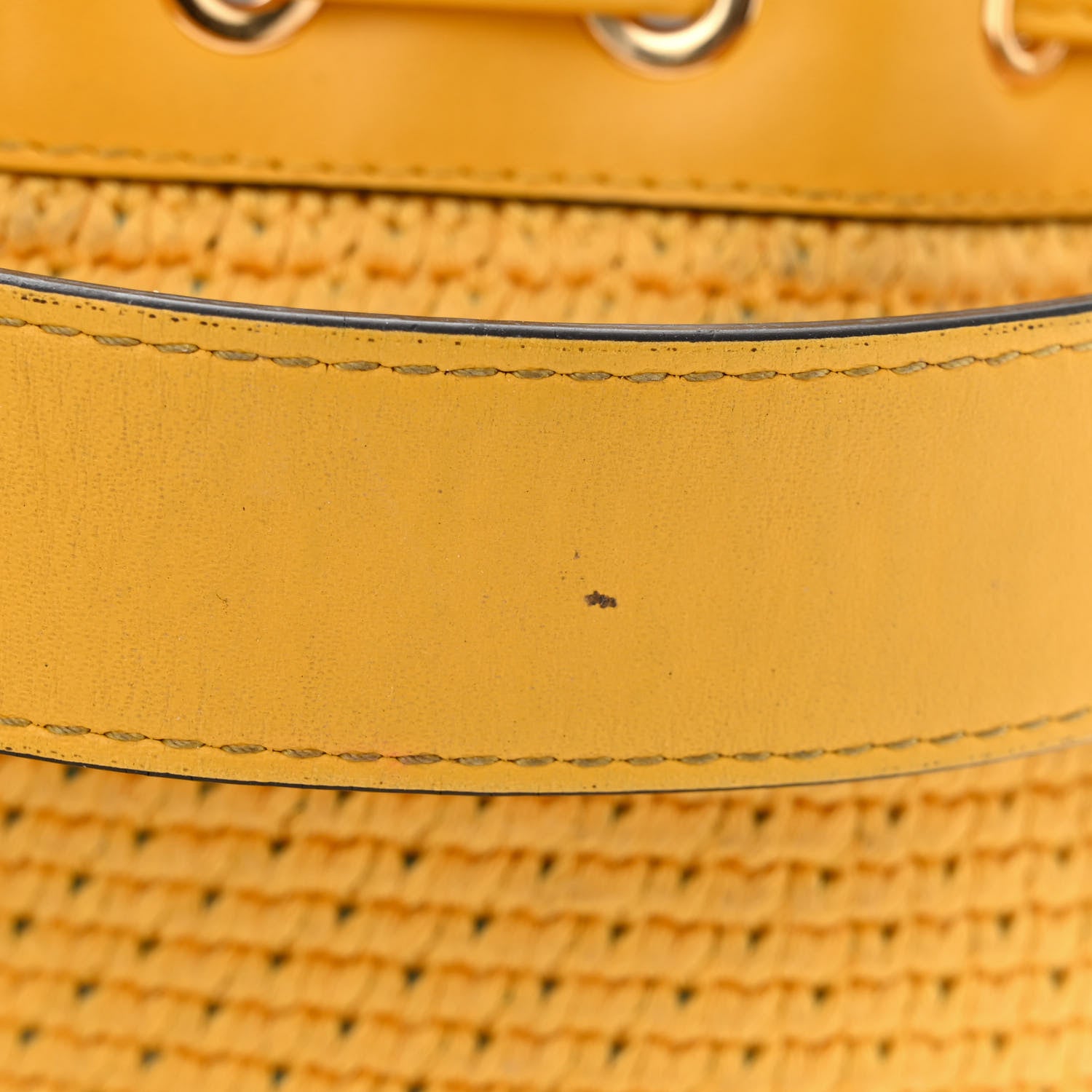 Fendi Crochet Vitello King F is Fendi Logo Woven Mini Mon Tresor Bucket Bag Mimosa Cyber Blue 12 of 12