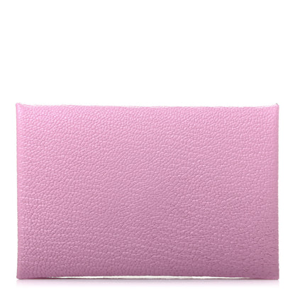 Hermes Chevre Mysore Calvi Card Case Mauve Sylvestre 1 of 7