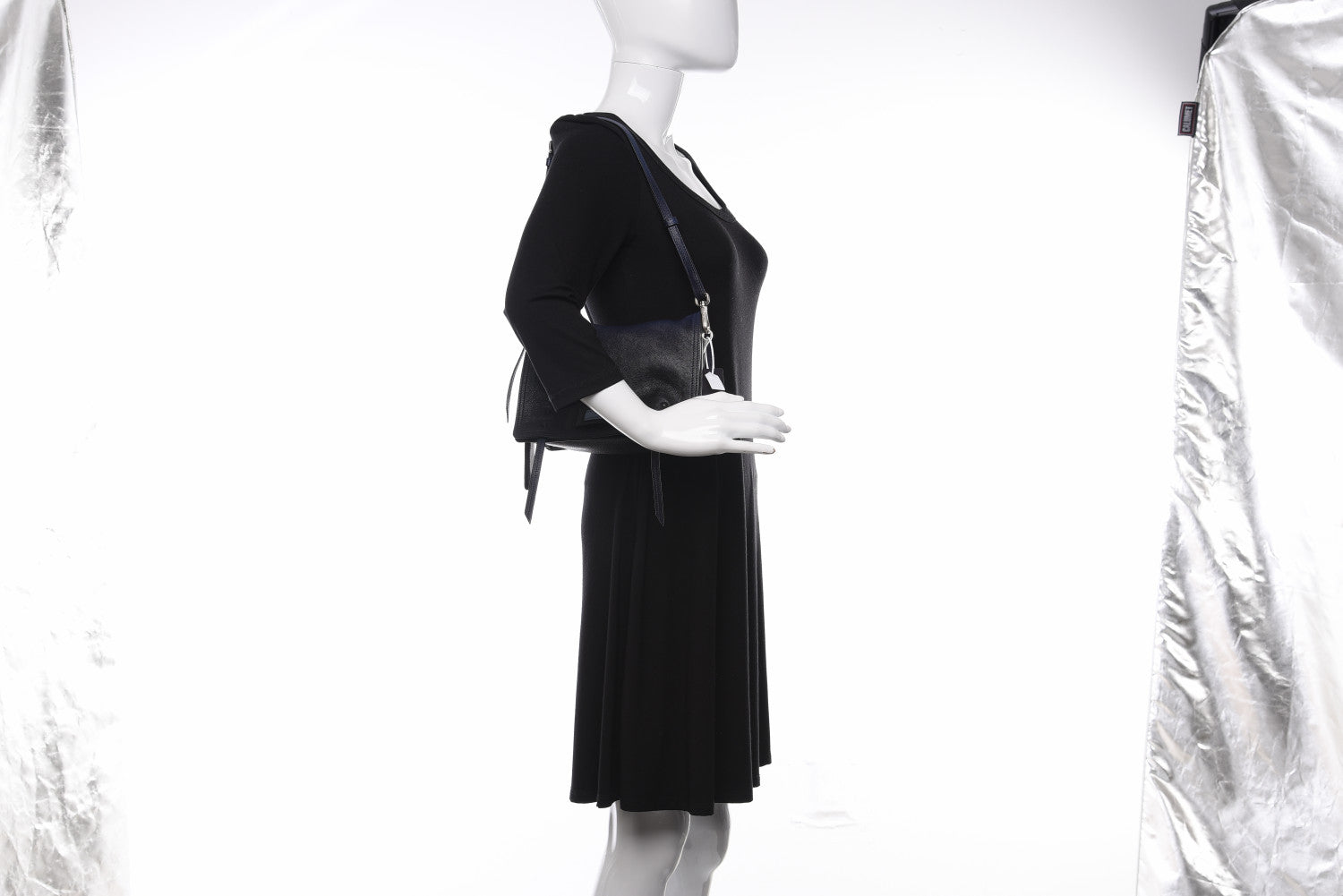 Prada Glace Calf Etiquette Flap Inchiostro Astrale 2 of 9
