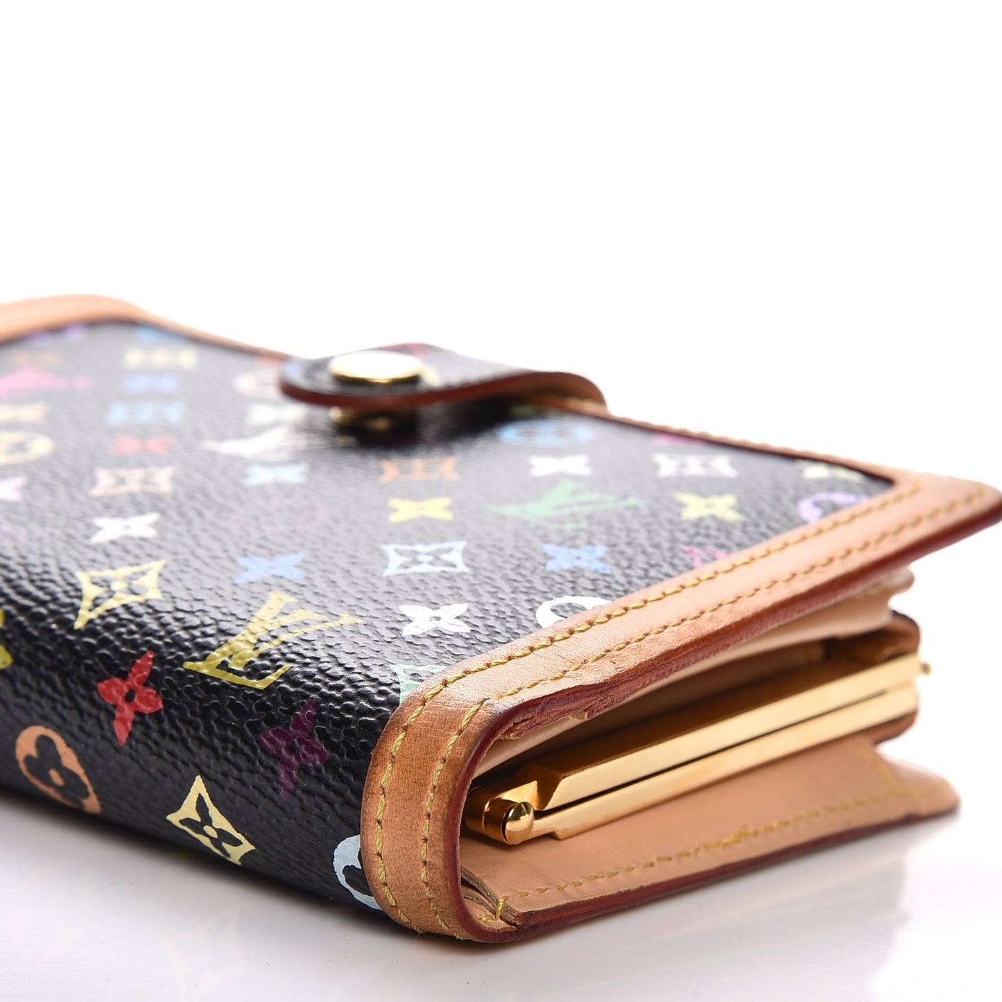 Monogram Multicolor French Purse Wallet Black
