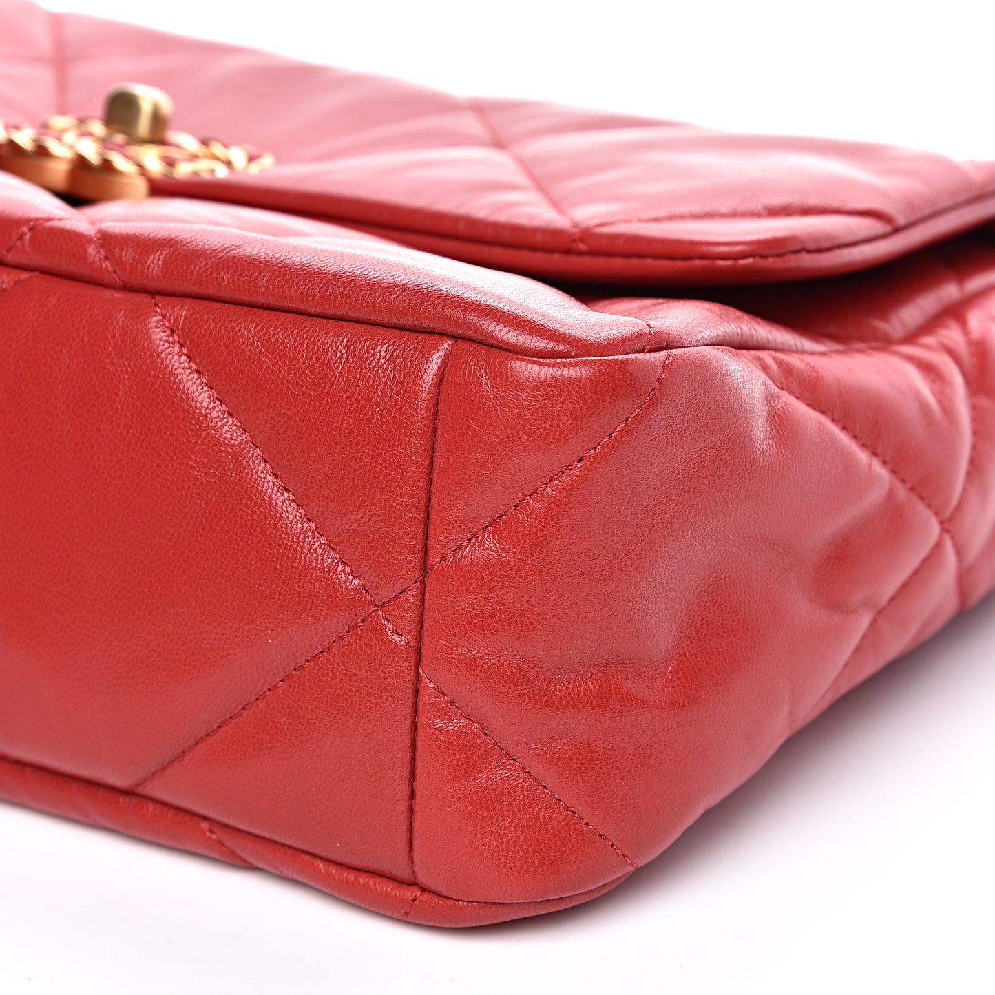 Goatskin Quilted Large 19 Flap Red