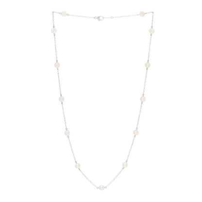 Mikimoto 18K White Gold Akoya Pearl 5.5-6mm Station Necklace 2 of 5