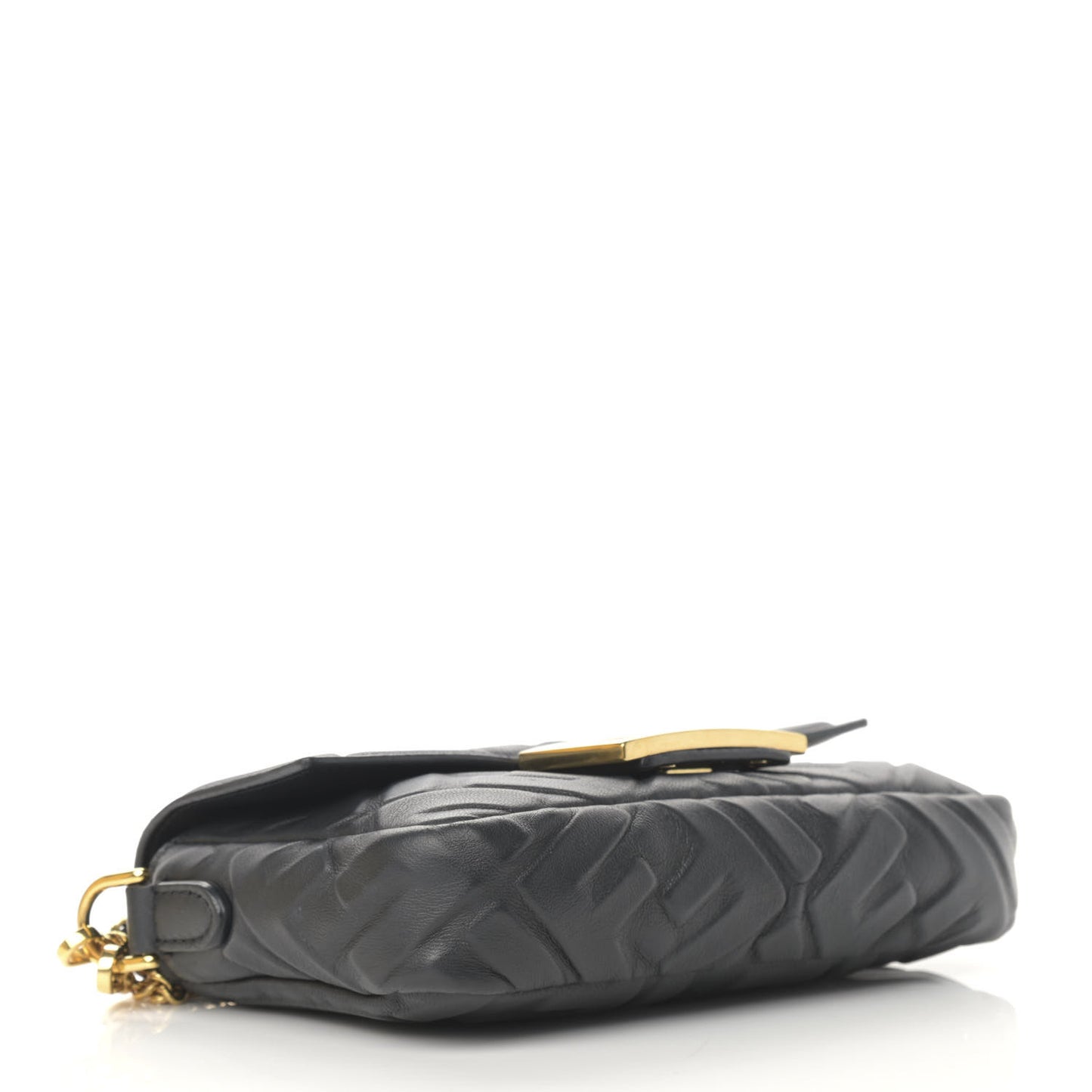 Nappa FF 1974 Embossed Mini Baguette Black