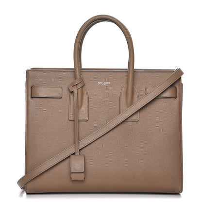 Saint Laurent Grained Calfskin Small Sac De Jour Dark Beige 1 of 19
