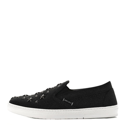 Jimmy Choo Fine Glitter Suede Mens Grove Sneakers 41 Black 1 of 8