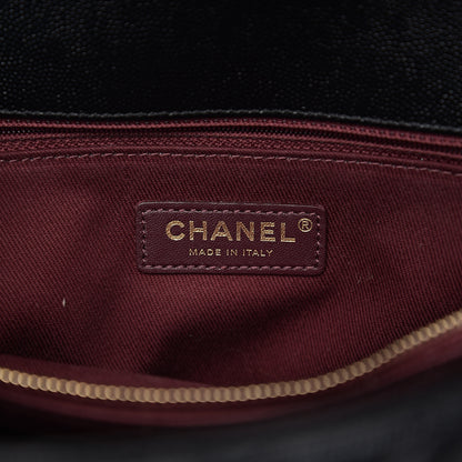 Chanel Caviar Chevron Quilted Medium Coco Handle Flap Black 5 of 9