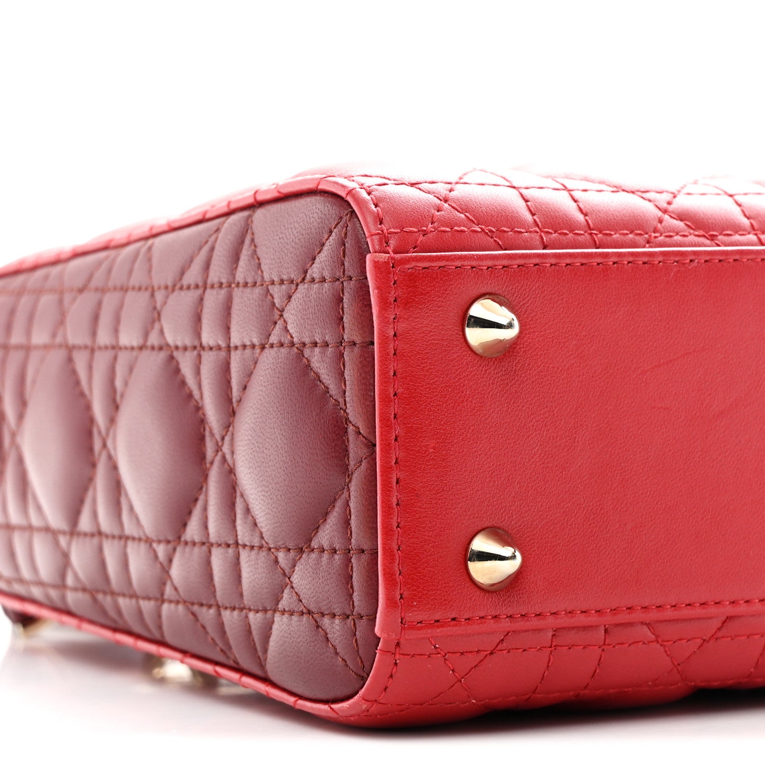 Christian Dior Lambskin Cannage Small Bi-Color Lady Dior Rouge Multicolor 9 of 11