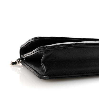 Chanel Lambskin Quilted Wallet On Chain WOC Black 10 of 11