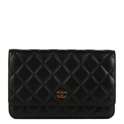 Chanel Lambskin Quilted Wallet On Chain WOC Black 1 of 9