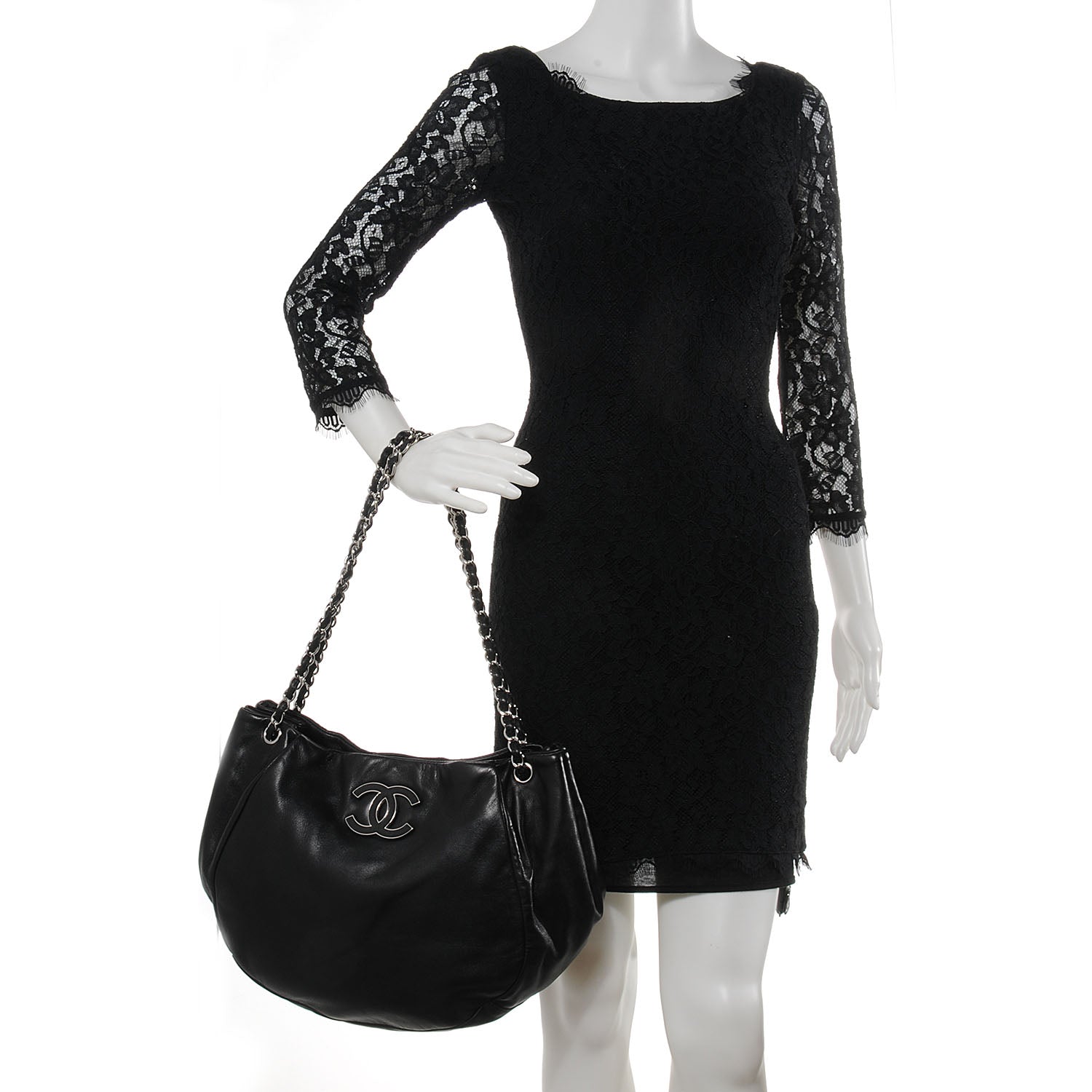 Chanel Lambskin Sensual Hobo Black 2 of 7