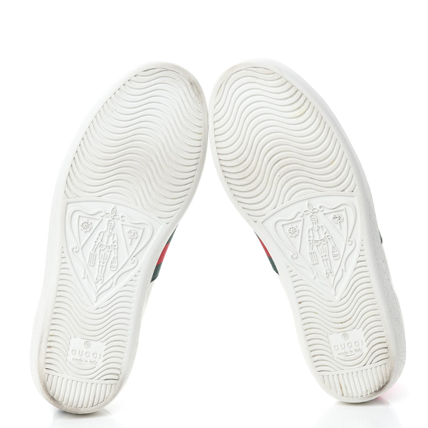 Gucci Calfskin Ayers Bee Embroidered Womens Ace Sneakers 35 White Green 6 of 10