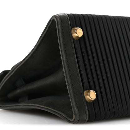 Hermes Silk Veau Doblis Pleated Mini Kelly Sellier 20 Black 9 of 10