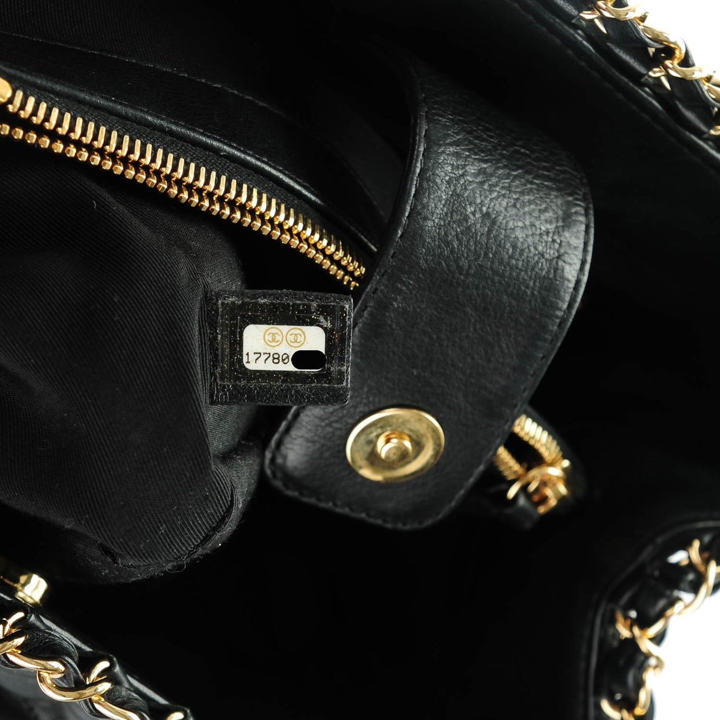 Calfskin Quilted Small Chain Me Tote Black