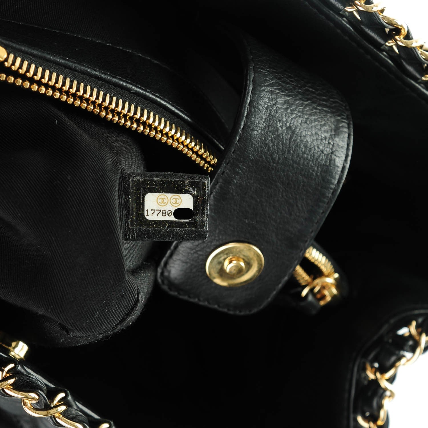 Chanel Calfskin Quilted Small Chain Me Tote Black 7 of 7