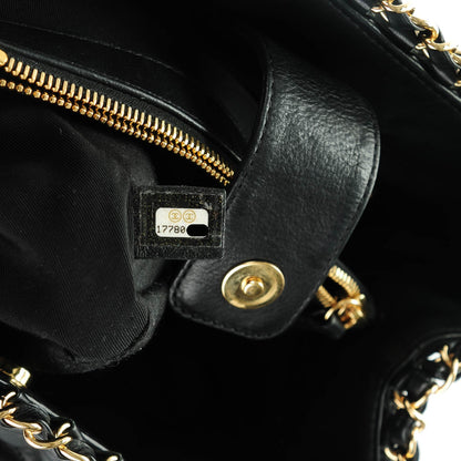 Chanel Calfskin Quilted Small Chain Me Tote Black 7 of 7