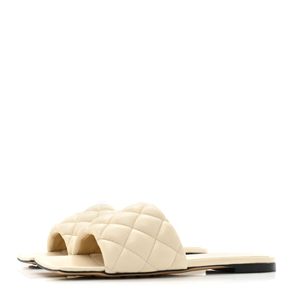 Bottega Veneta Nappa Matelasse Padded Flat Sandals 36 Sea Salt 3 of 12