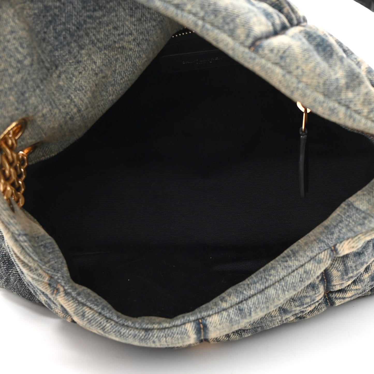 Denim Quilted Loulou Puffer Monogram Chain Satchel Rodeo Blue