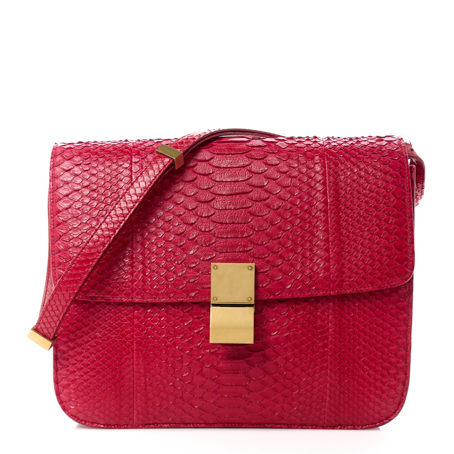 Snakeskin Medium Classic Box Flap Red