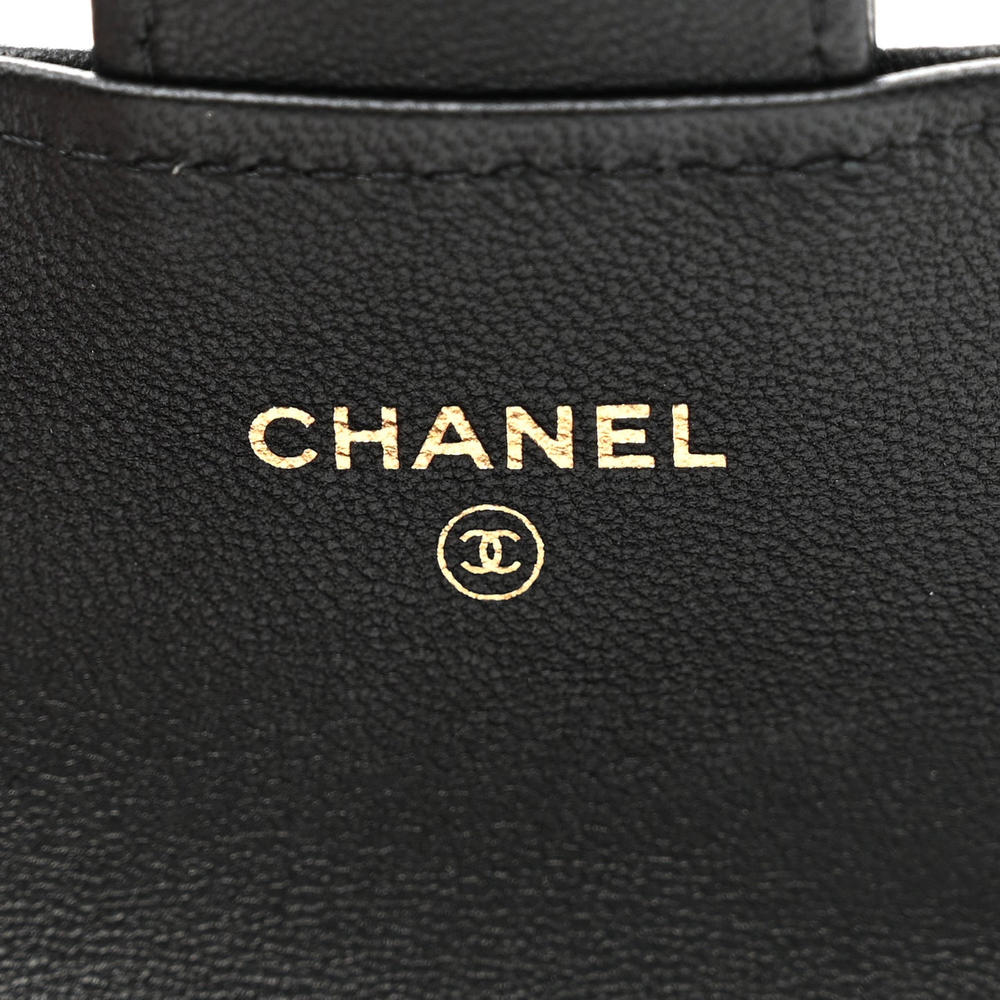Lambskin Quilted Flap Card Holder Black