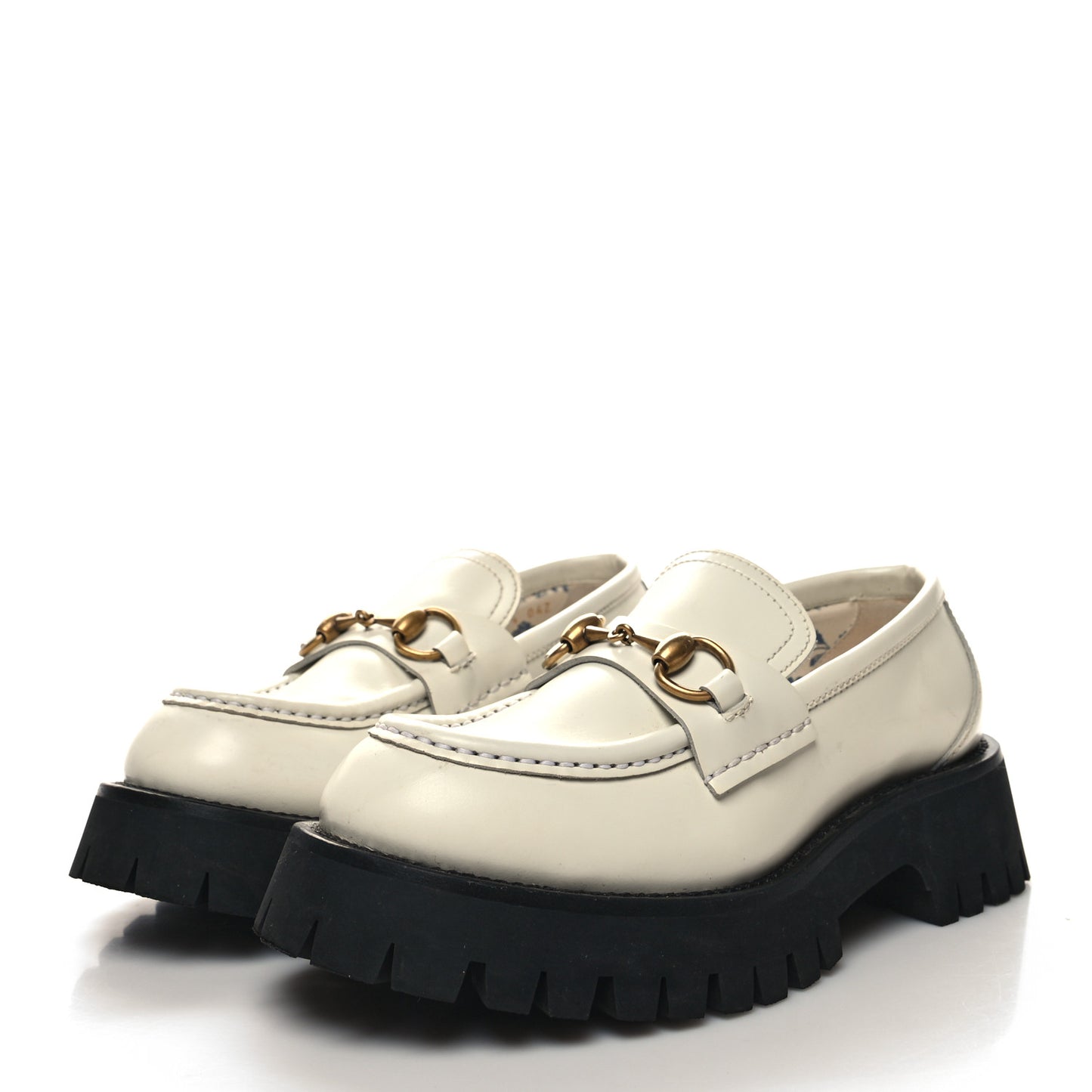 Cordovan Lux Womens Harald Horsebit 25mm Platform Loafers 36.5 Dusty White