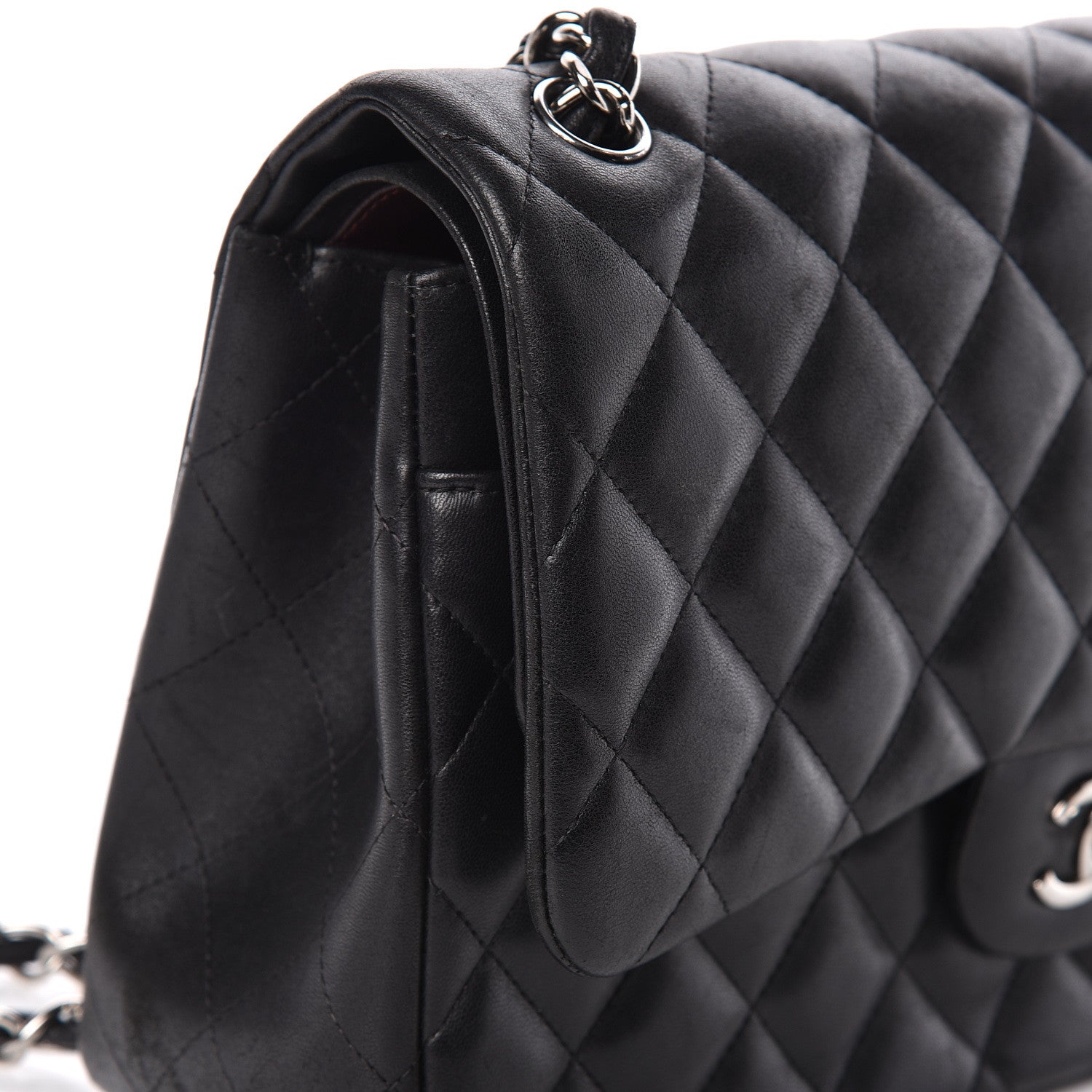 Chanel Lambskin Quilted Jumbo Double Flap Black 25 of 26