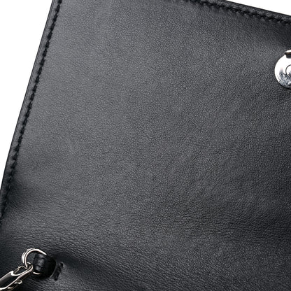 Saint Laurent Calfskin Crocodile Embossed Monogram Sunset Chain Wallet Black 11 of 11