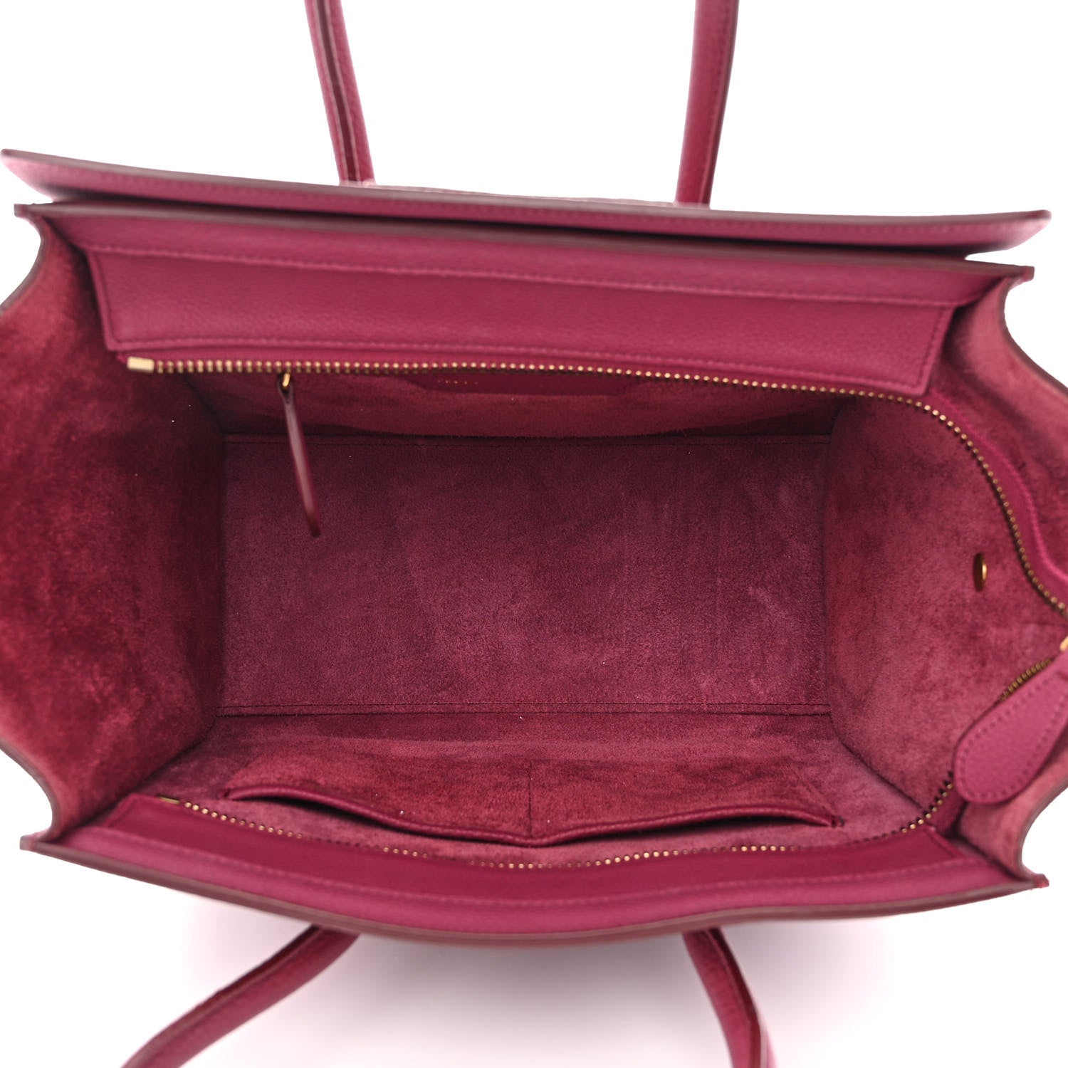 Celine Drummed Calfskin Micro Luggage Plum 5 of 12