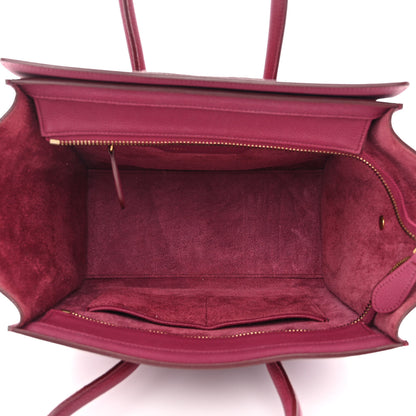 Celine Drummed Calfskin Micro Luggage Plum 5 of 12